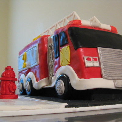 Fire Truck Birthday Cake