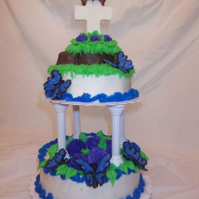Cross And Butterfly Cake