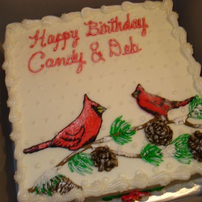 Winter Birthday Cardinal Cake