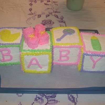 Baby Blocks Shower Cake
