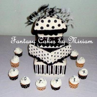 Black And White Tiered Cake