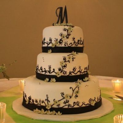 Black And White With Green Flowers
