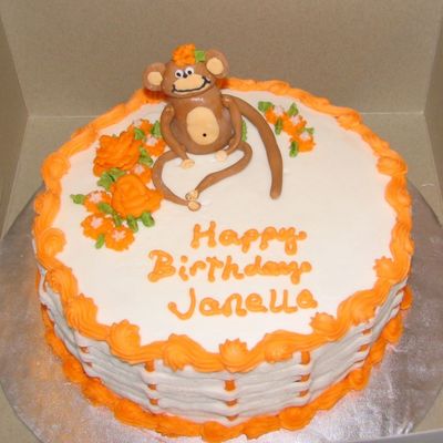 Orange Monkey Birthday Cake
