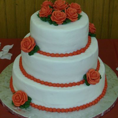 Red Rose Bridal Shower Cake