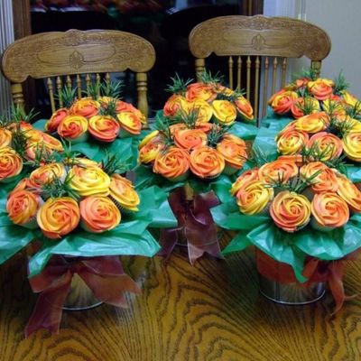 Orange/yellow Cupcake Bouquets