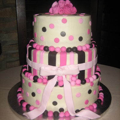 Polka Dots And Stripes Cake