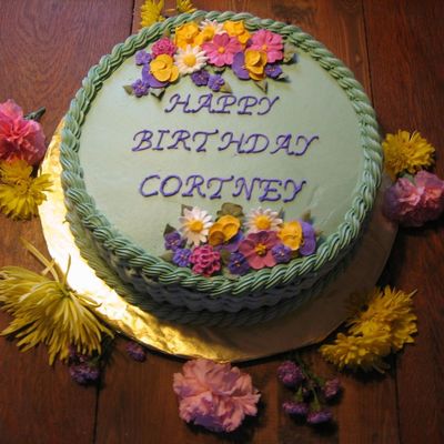 Basketweave With Royal Icing Flowers