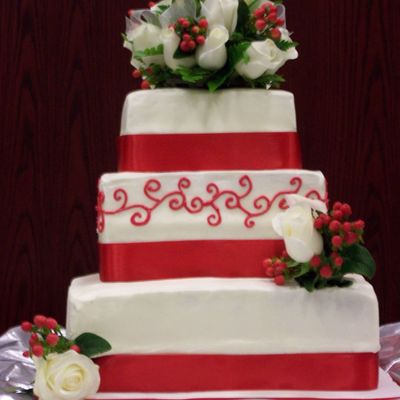 Red Ribbon And Scrolls