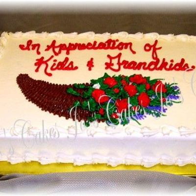 Horn Of Flowers Small Sheet Cake