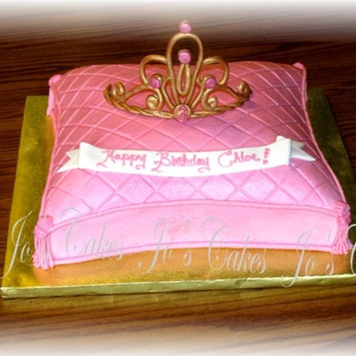 Pink Pillow With Gold Tiara