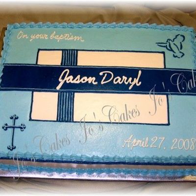 Boy Baptism Sheet Cake