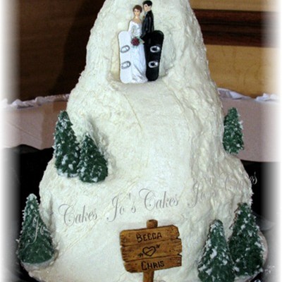 Snowboard Wedding Mountain Cake