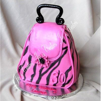 Pink Zebra Purse Cake