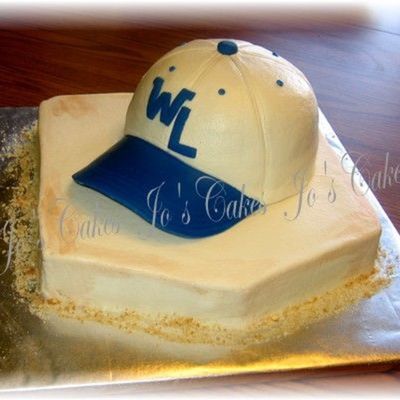 Home Plate With Baseball Cap