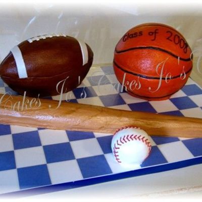 Graduation Sports Balls Cake