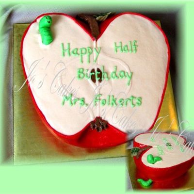 Half Apple Half Birthday Cake