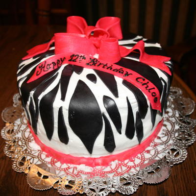 Zebra Print With Pink Bow