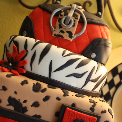 Entirely Edible Purse And Animal Print Cake