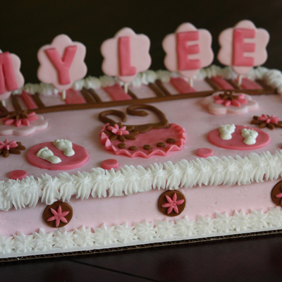 Baby Girl Shower Cake