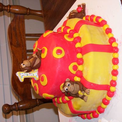 First Birthday Cake With Monkeys