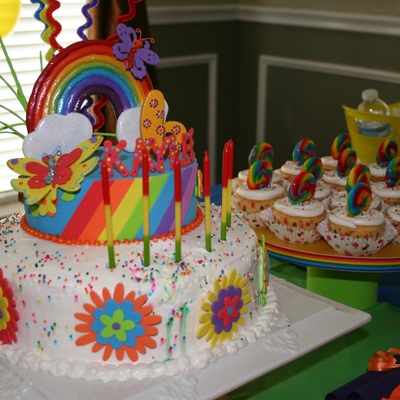 Colorful Rainbow And Flowers Butterflies / Arcoiris