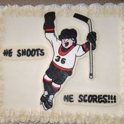Hockey Player Cupcake Cake