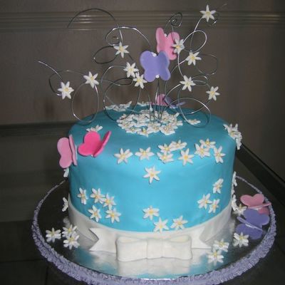 Blue Butterfly Cake