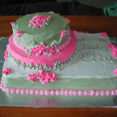 Green And Pink Baby Shower