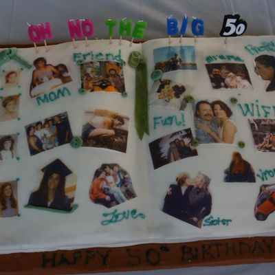 Photo Book 50Th Birthday Cake