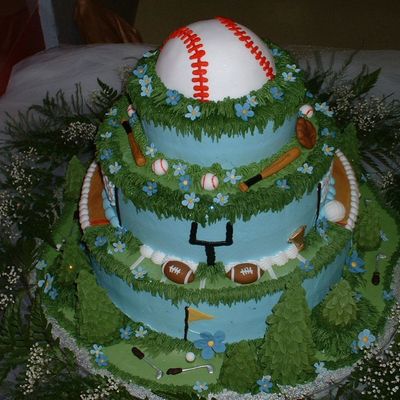 Sports Themed Wedding Cake