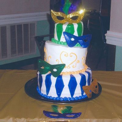 Sweet 16 Mardi Gras Cake