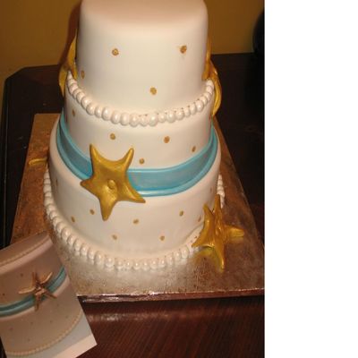 Beach-Ish Wedding Cake