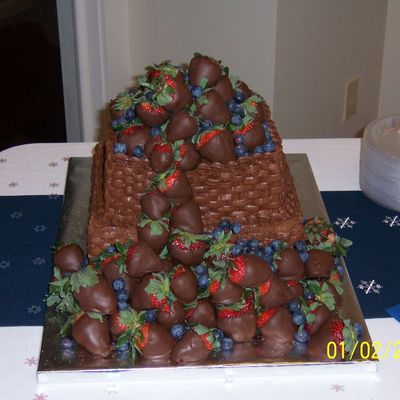 Chocolate Basket Weave Grooms Cake