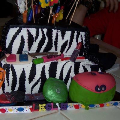 Triangle Cake, Side3- Zebra Print