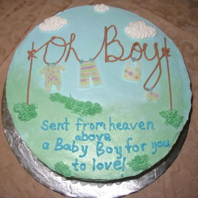 Oh Boy Baby Shower Cake