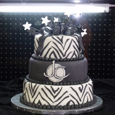 Black And White Zebra Stripe Cake