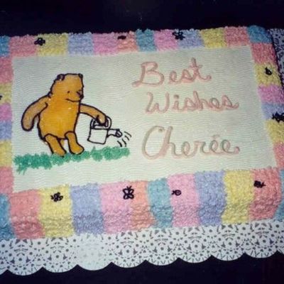 Pooh Bear/quilt Sheet Cake