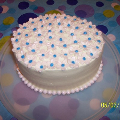 Oval Cake With Fondant Flowers
