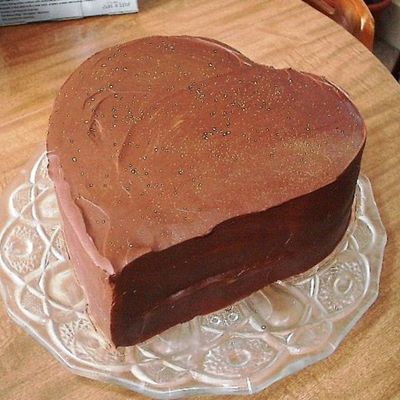 Wonky Heart With Ganache And Gold Dust