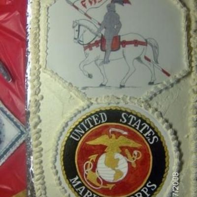 Adams Graduation And Going In The Marines Cake