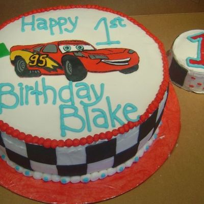 Lightening Mcqueen 1St Birthday Cake