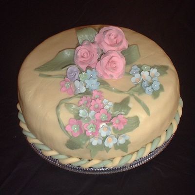 Fondant Flowers Cake