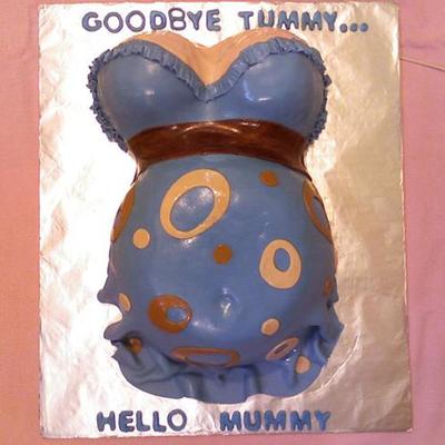 Blue Retro Belly Cake