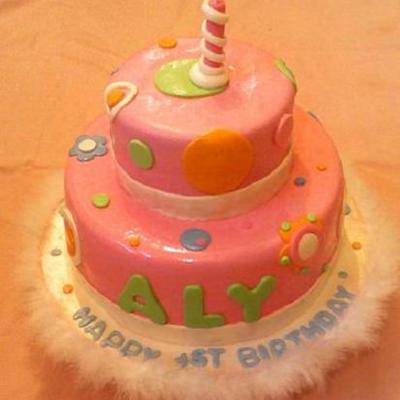 Pink Retro Birthday Cake