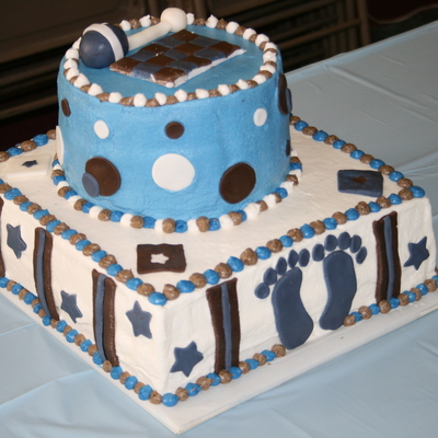Blue And Brown Baby Shower