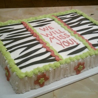 Zebra Print.. Going Away Cake