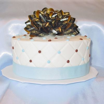 Happy Birthday In Blue And Brown