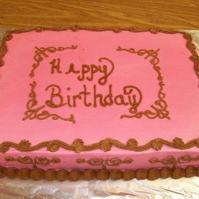 Pink And Brown Birthday Cake