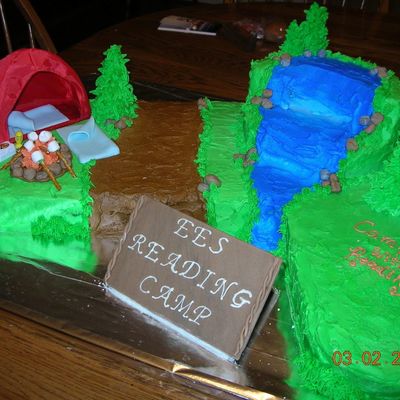 Camping Theme Cake For Read Across America Week
