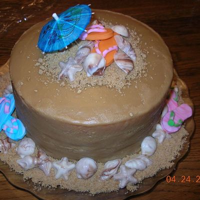 Beach-Themed Caramel Cake For Relay For Life